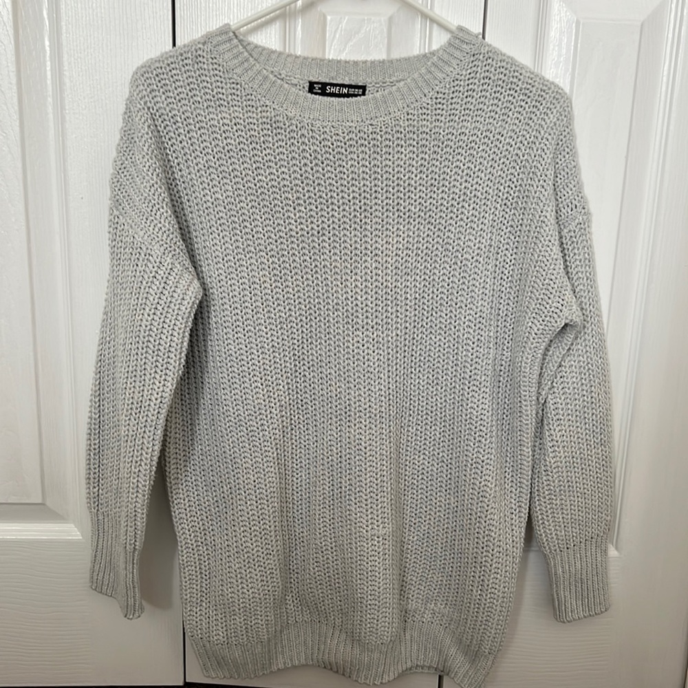 Boxy OS light gray Shein sweater